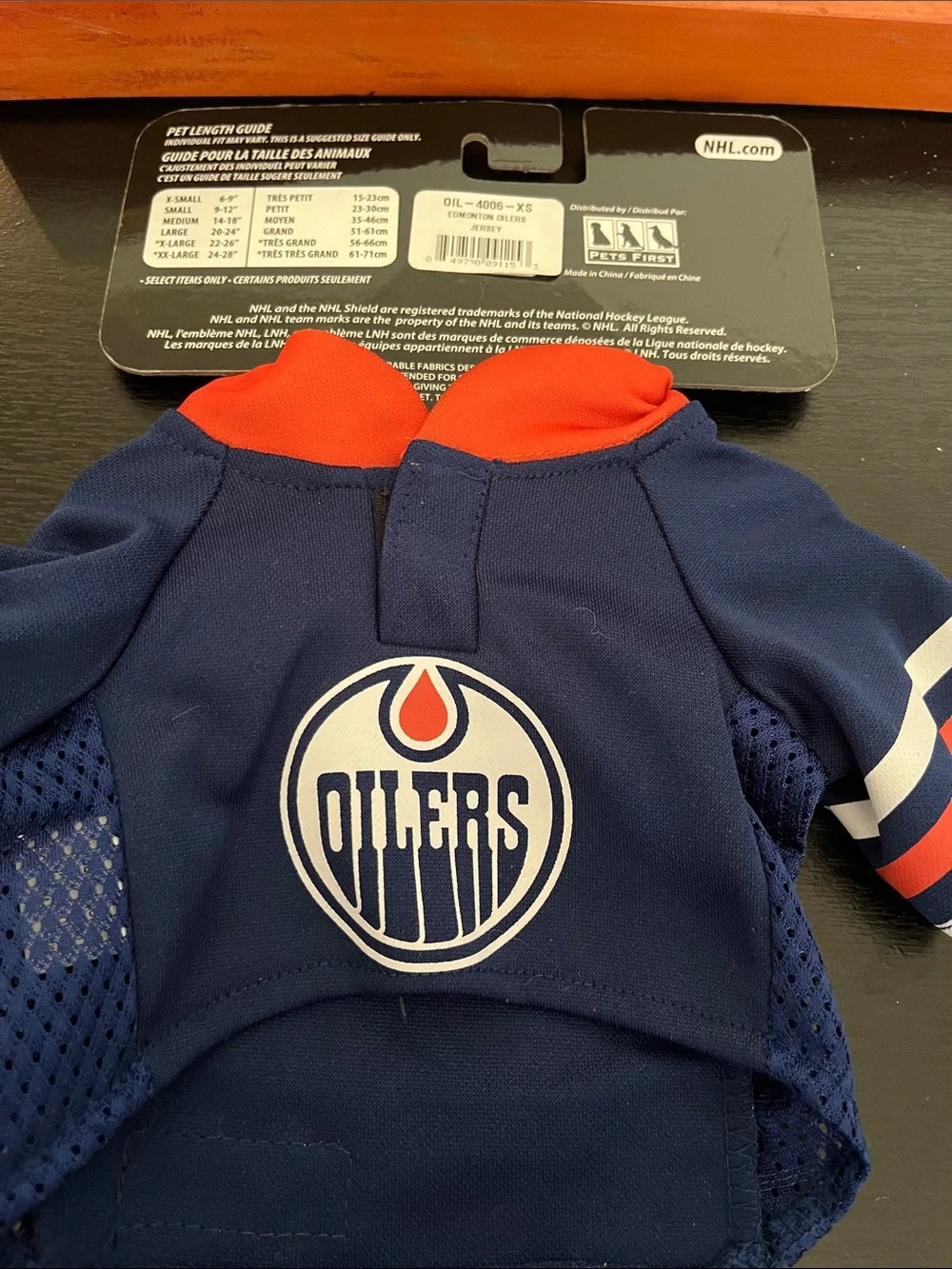 NHL Oilers Pet Hockey Jersey